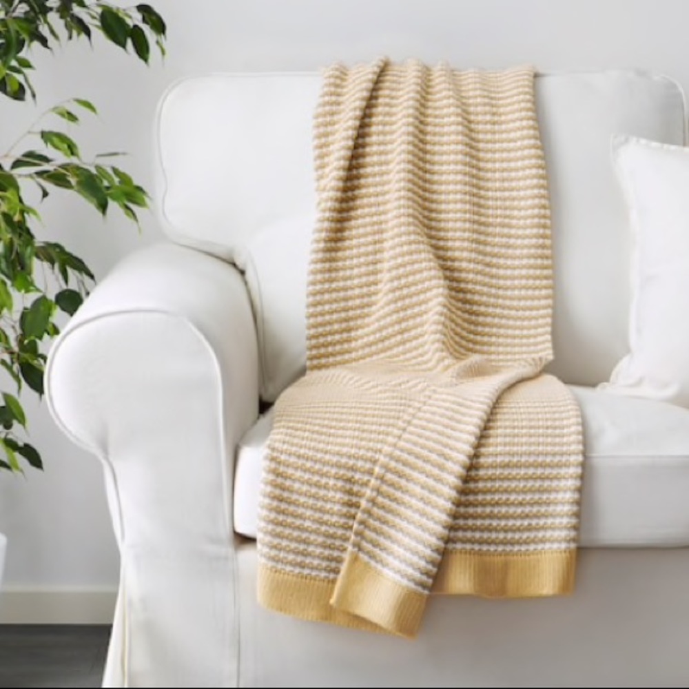 Striped Knit Throw Blanket